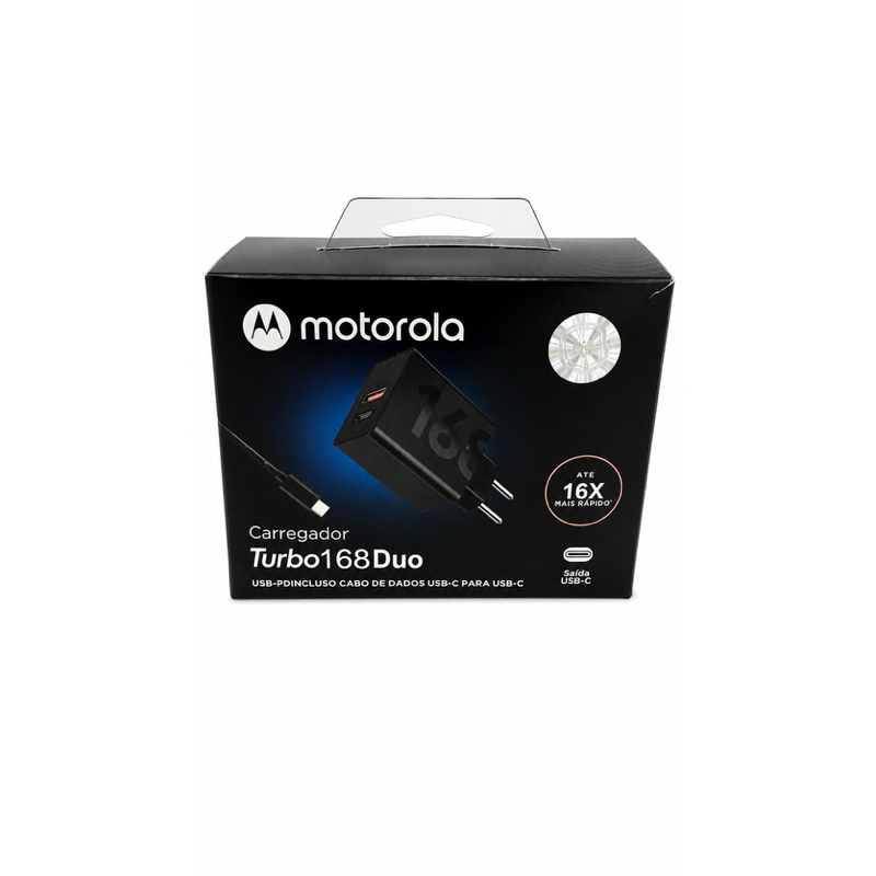 Carregador Motorola Turbo 168W Duo USB-C