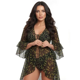 Conjunto Biquini Helena + Saida Kimono Moda Praia Verão