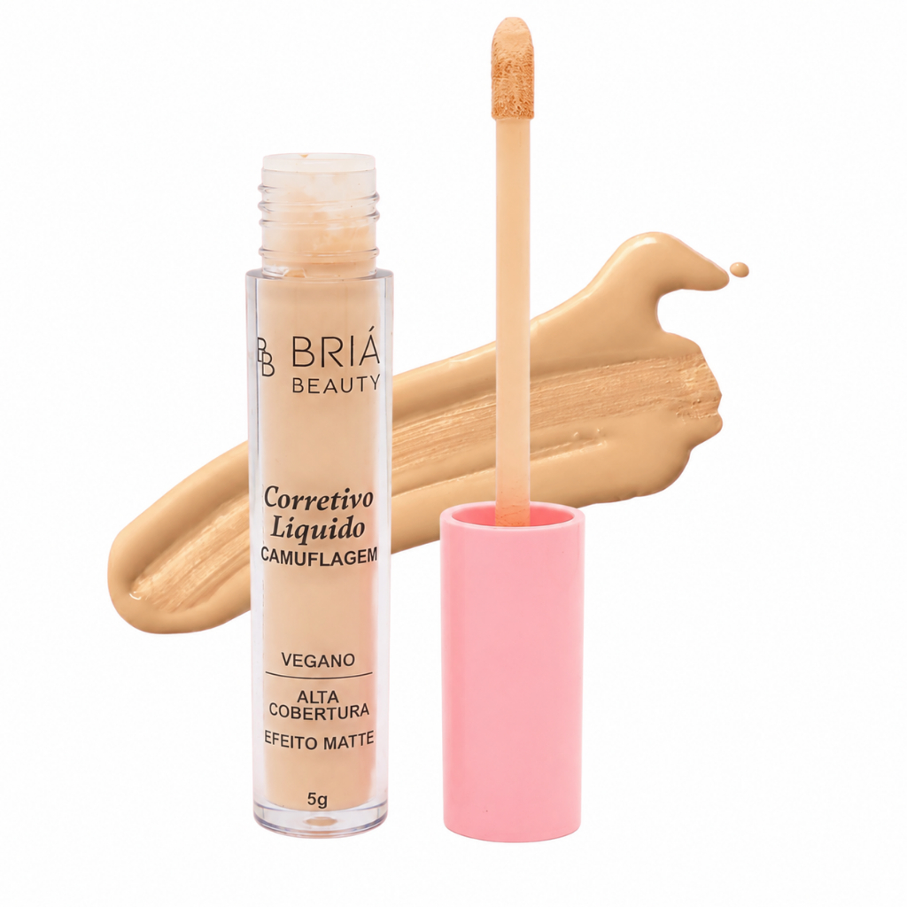Corretivo Líquido Briá Beauty Alta Cobertura Camuflagem Efeito Matte