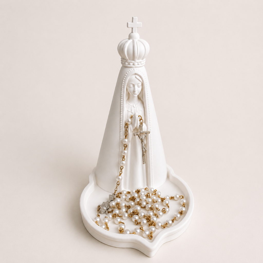 Nossa Senhora Aparecida Porta Terço Imagem Nossa Senhora Aparecida 15 cm