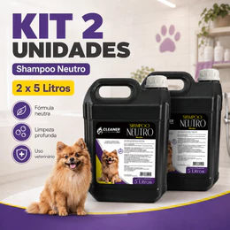 kit 2 Shampoo Profissional Para Cachorro Shampoo Neutro 5 litros Cleaner Para Pronto uso