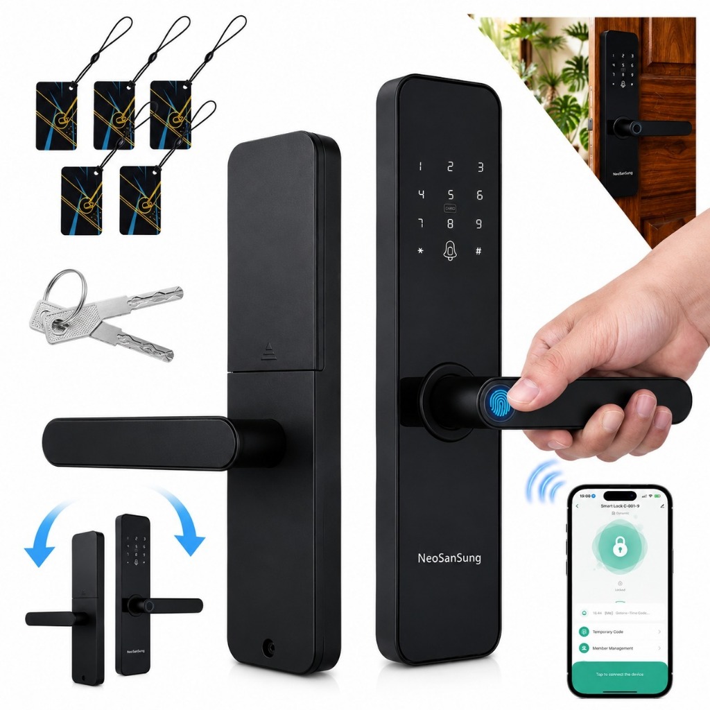 Fechadura Digital Eletronica Inteligente Senha Biometrica Cartão Facial Wi-Fi Tipo Tuya Intelbras