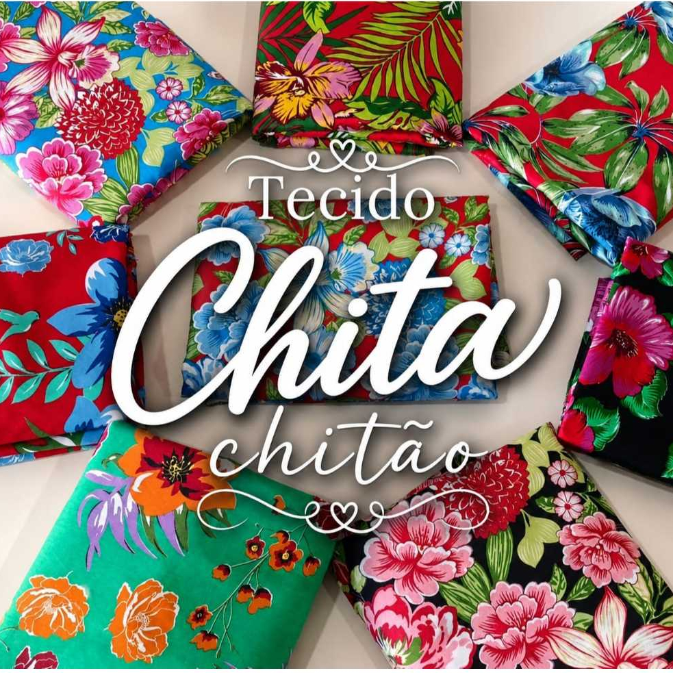 Tecido Chita Chitão Estampado 3 ou 5 Metros para Festa Junina Vestido Caipira Toalha de Mesa Decoração e Artesanato
