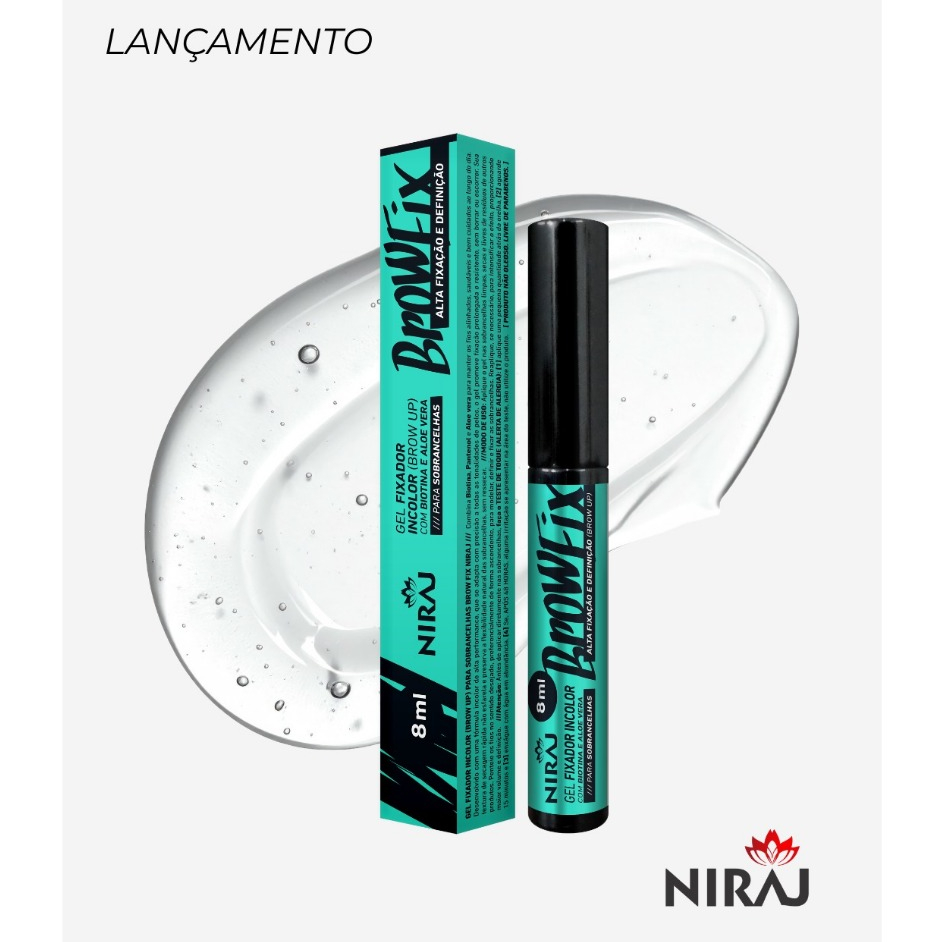 Gel Fixador de Sobrancelhas Niraj Brow Up Incolor – Efeito Laminado, Alta Fixação e Sobrancelhas Perfeitas