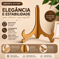 Kit 5 Unidades Apoio Suporte Expositor Pézinho Bordado Bastidor Quadro Pratos Azulejos Artesanato