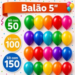 Kit 150 / 100 / 50 Bexiga Balão Premium Liso Redondo Tamanhos 5 Polegadas Decorativo