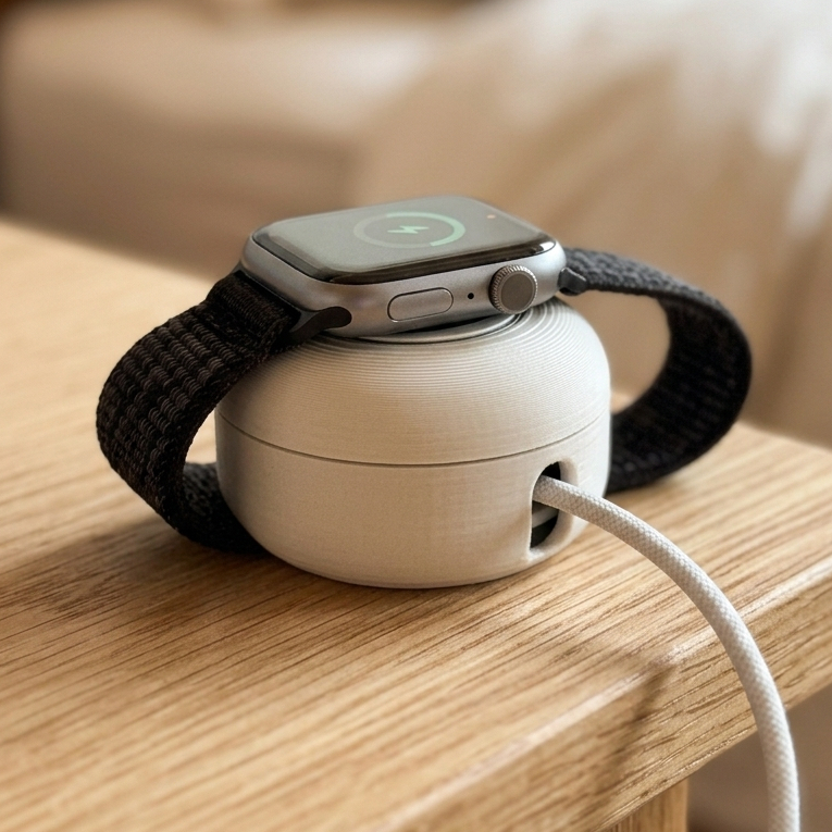 Suporte Carregador Retratil Apple Watch Organizador de Cabo Enrolar MagSafe Tipo