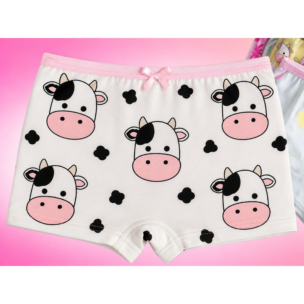 Calcinhas Box Menina Lisas Tom Pastel ou Estampada Sortidas Conforto Segurança Tecido Premium