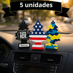 Kit 5 Cheirinho Aromatizante Para Carro Novo Cheiroso Pinheiro Sortidos