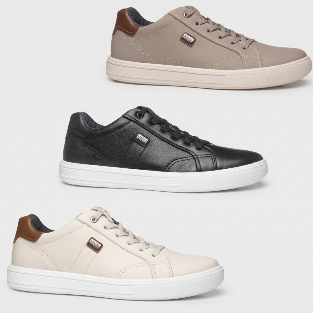 Sapatênis Masculino Pegada Casual Couro Original Confortável