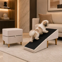 Rampa Pet Pufe 2 Em 1 Para Cães Gatos Pequeno E Médio Porte Decoração Cuidado Com Seu Pet