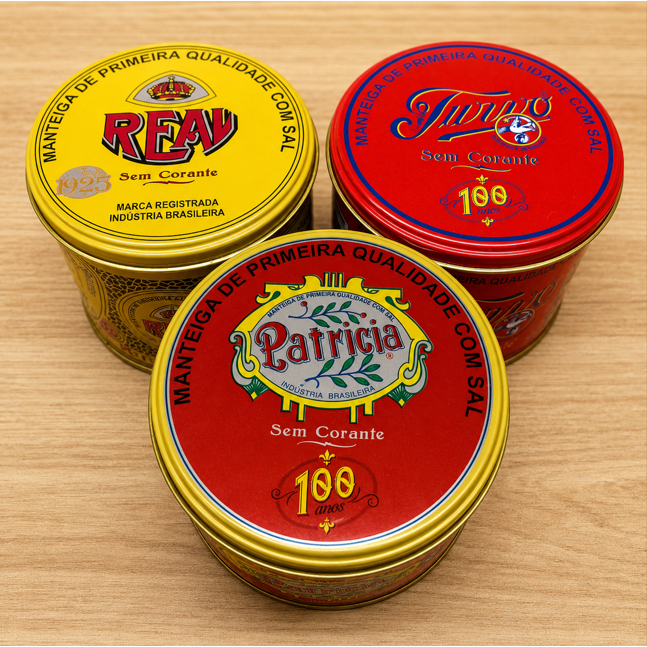 Kit Manteigas Premium: 1 Real, 1 Turvo e 1 Patrícia - Com sal, sem corante e conservante -500g