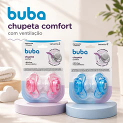 Kit 2 Chupetas Silicone Confort Ultra Soft 0-18 Meses Tamanho 2 Buba