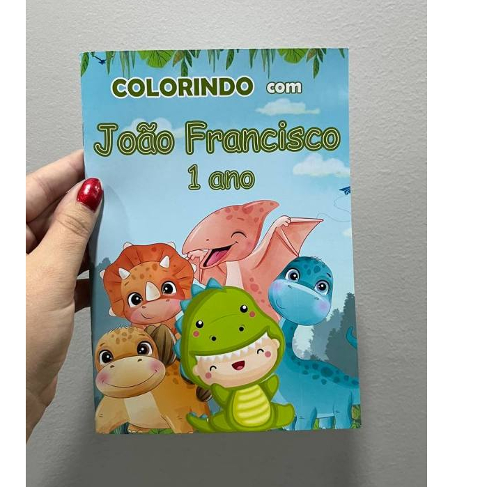 Revistinha de colorir DINOSSAURO BABY - Livrinho de colorir personalizado DINO BABY - lembrancinha de aniversario