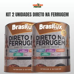 Kit 2 Tinta Esmalte Direto na Ferrugem 900ml Brasilux Metais Anticorrosivo Várias Cores