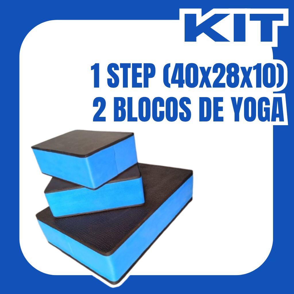 KIT STEP 40X28X10 E BLOCO DE YOGA