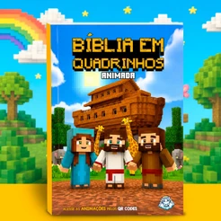 Livro Bíblia Infantil em Quadrinhos Com QR Code Vídeo Animado