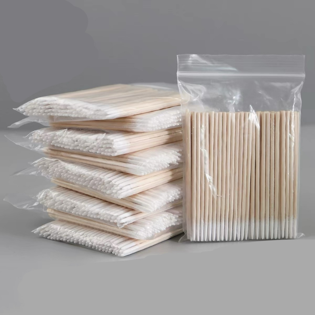 Kit 100-1000 Palitos Com Algodão De Limpeza Alinhamento Henna Micropigmentação Unha Boca