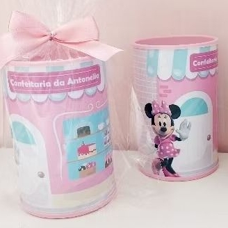 Cofrinho Personalizado Minnie Confeiteira | Lembrancinha Infantil | Aniversário