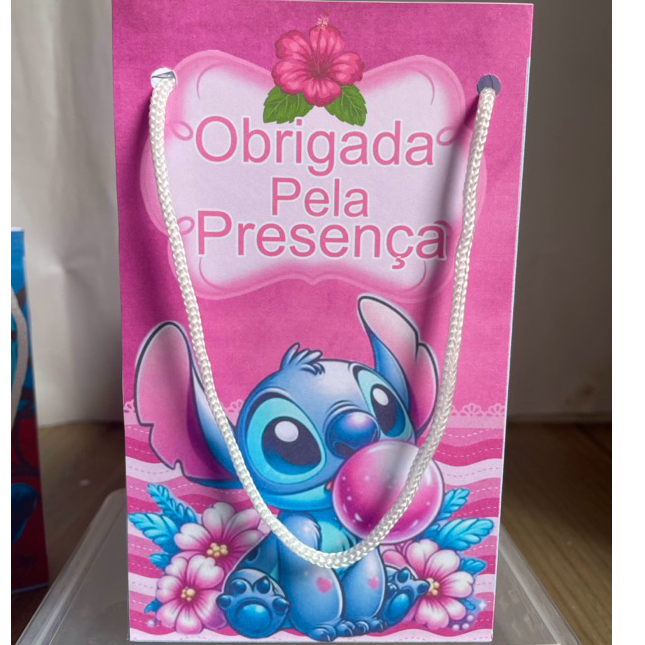 Sacolinhas Personalizadas Stitch | Sacola Lembrancinha Festa Infantil | Kit 10 Unidades