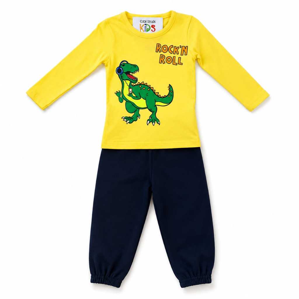 Conjunto Infantil Masculino Camiseta Manga Longa e Calça Moletom - Estampas variadas