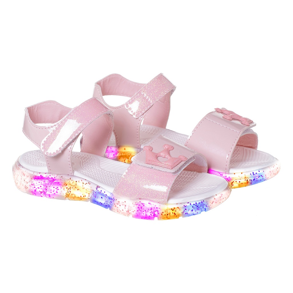 Sandália Infantil Menina Papete com LED Princesa Antiderrapante Macia Confortável Casual Promoção
