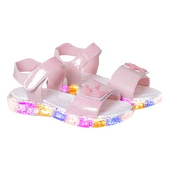 Sandália Infantil Menina Papete com LED Princesa Antiderrapante Macia Confortável Casual Promoção