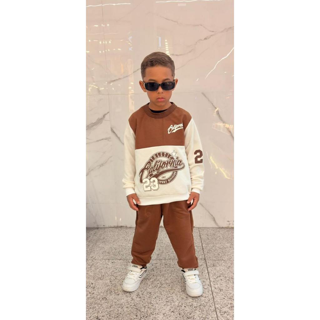 Conjunto Infantil Menino de inverno Estiloso Conjunto Masculino em Moletinho 2 até 12 anos