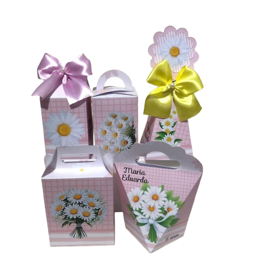 Pegue e Monte Kit Caixinhas Personalizadas Margarida