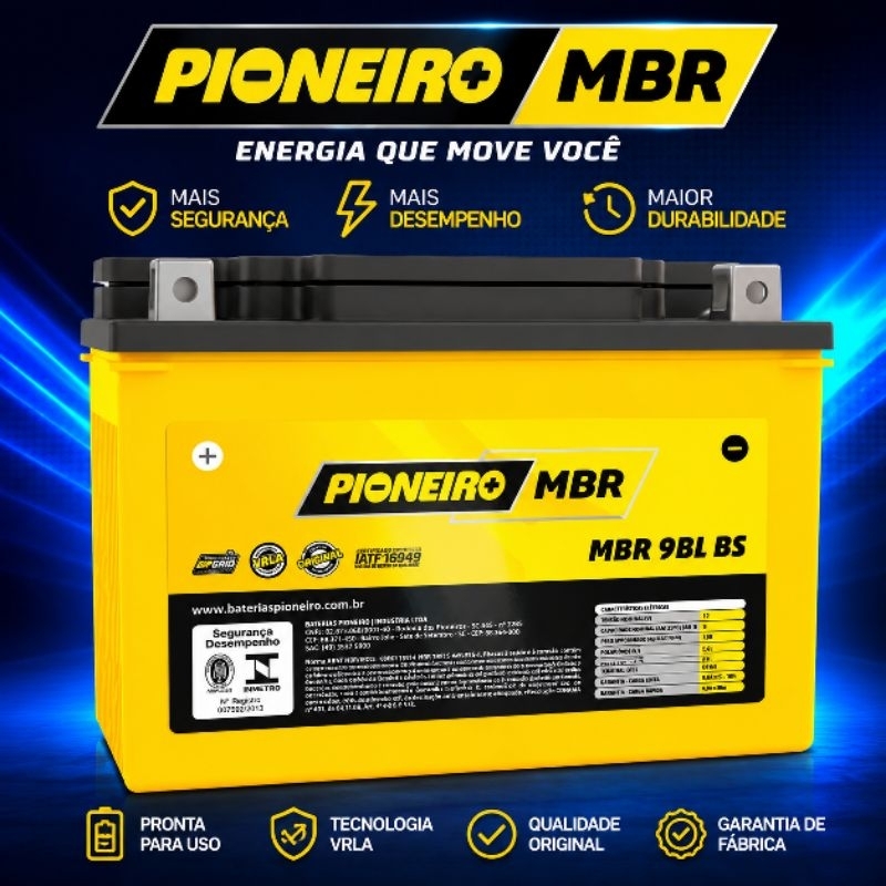 Bateria Moto Xt 660/600/ 750yzf 9 Bl Bs 12v 8ah Pioneiro