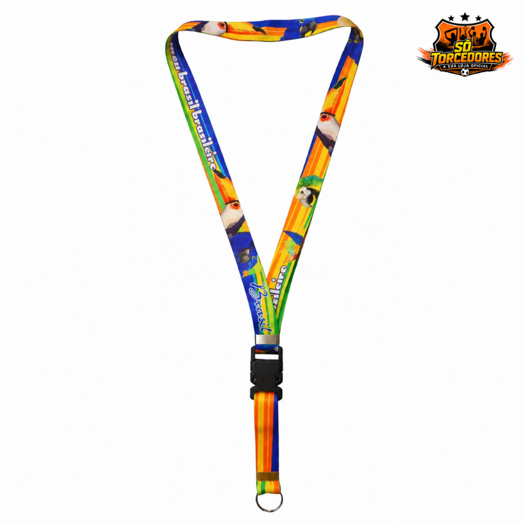 CORDÃO CHAVEIRO BRASIL TROPICAL MULTIUSO