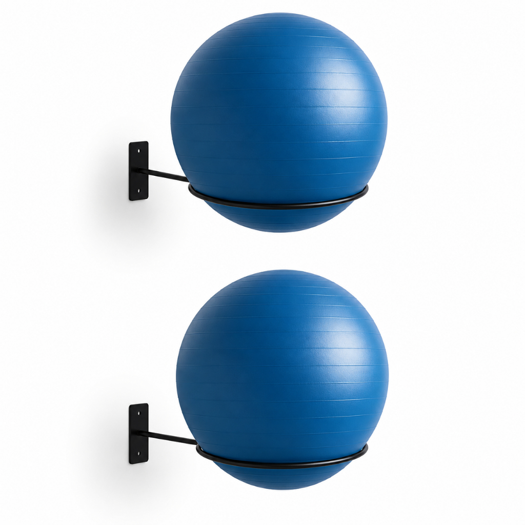 Kit 02 Suporte Bola Pilates Suiça + Parafuso E Buchas Reforçado