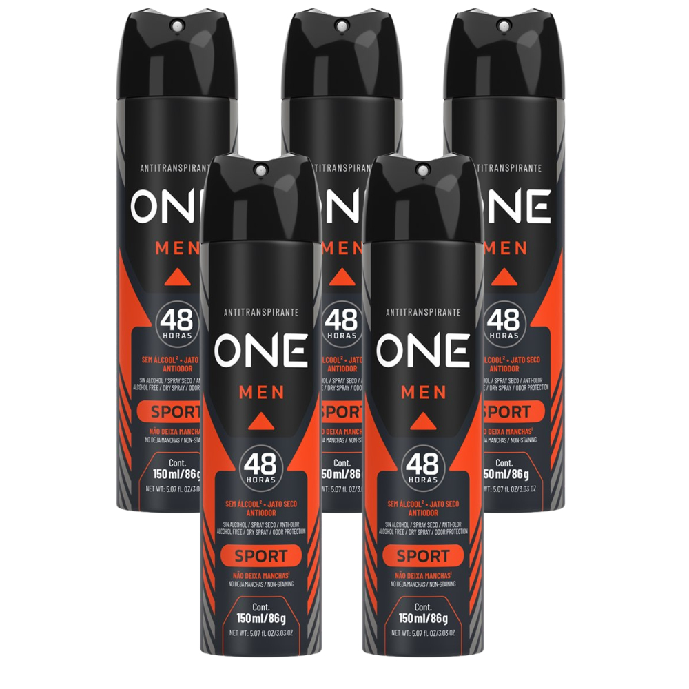 Kit 5 Desodorante Above One Men Sport 150ml