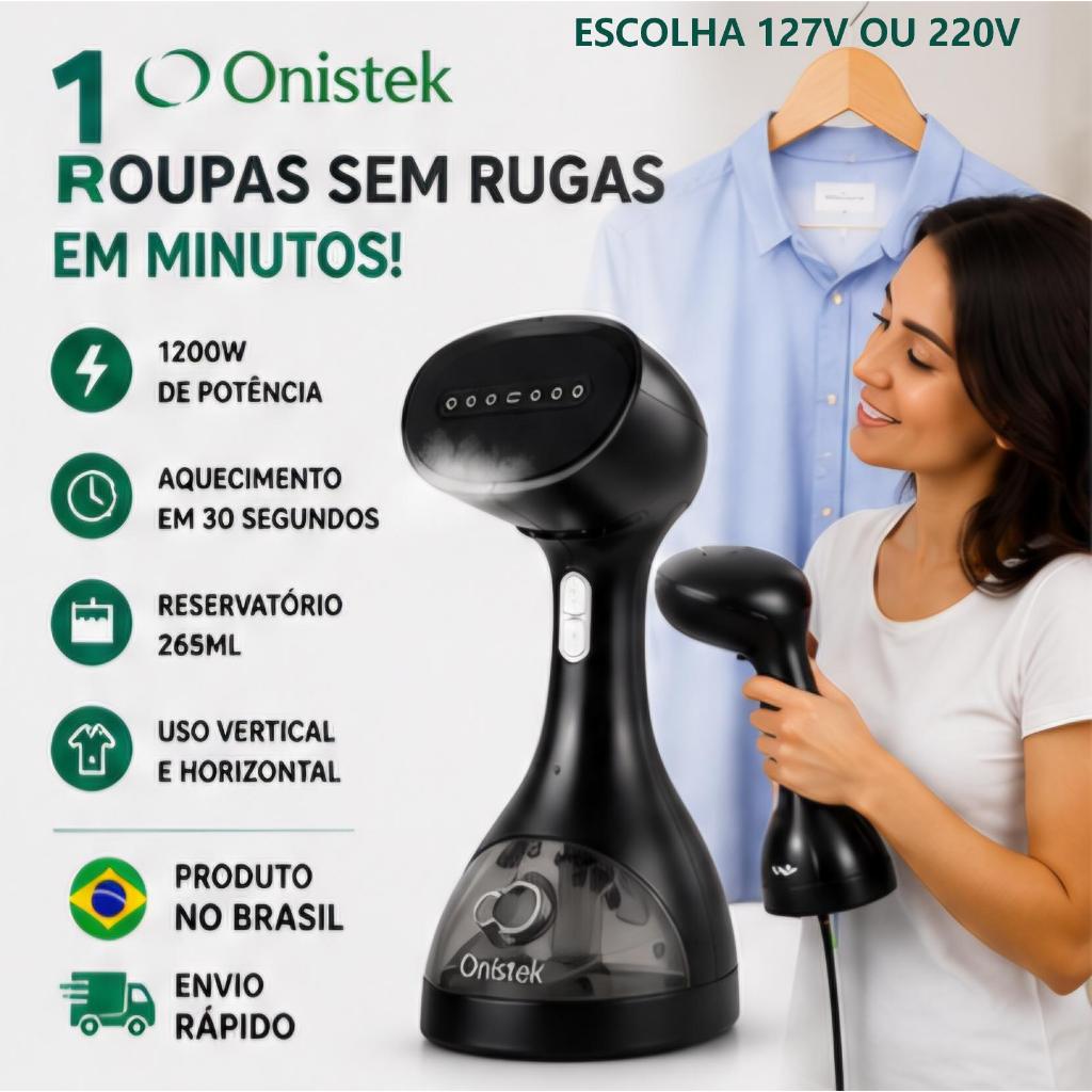 Passadeira A Vapor Portátil 1200W Onistek Vaporizador De Roupas 265ml 127V ou 220V