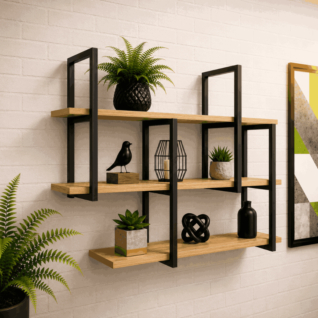 Prateleira Estilo Industrial Suspensa Organizadora Design Moderno Versátil e Pratico