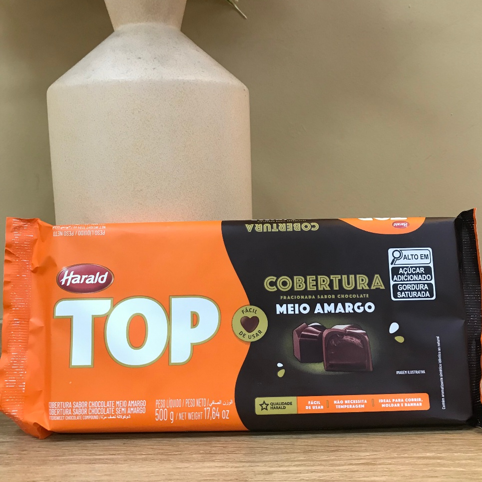 Cobertura em Barra Chocolate Meio Amargo - Top - 500g - 1 unidade
