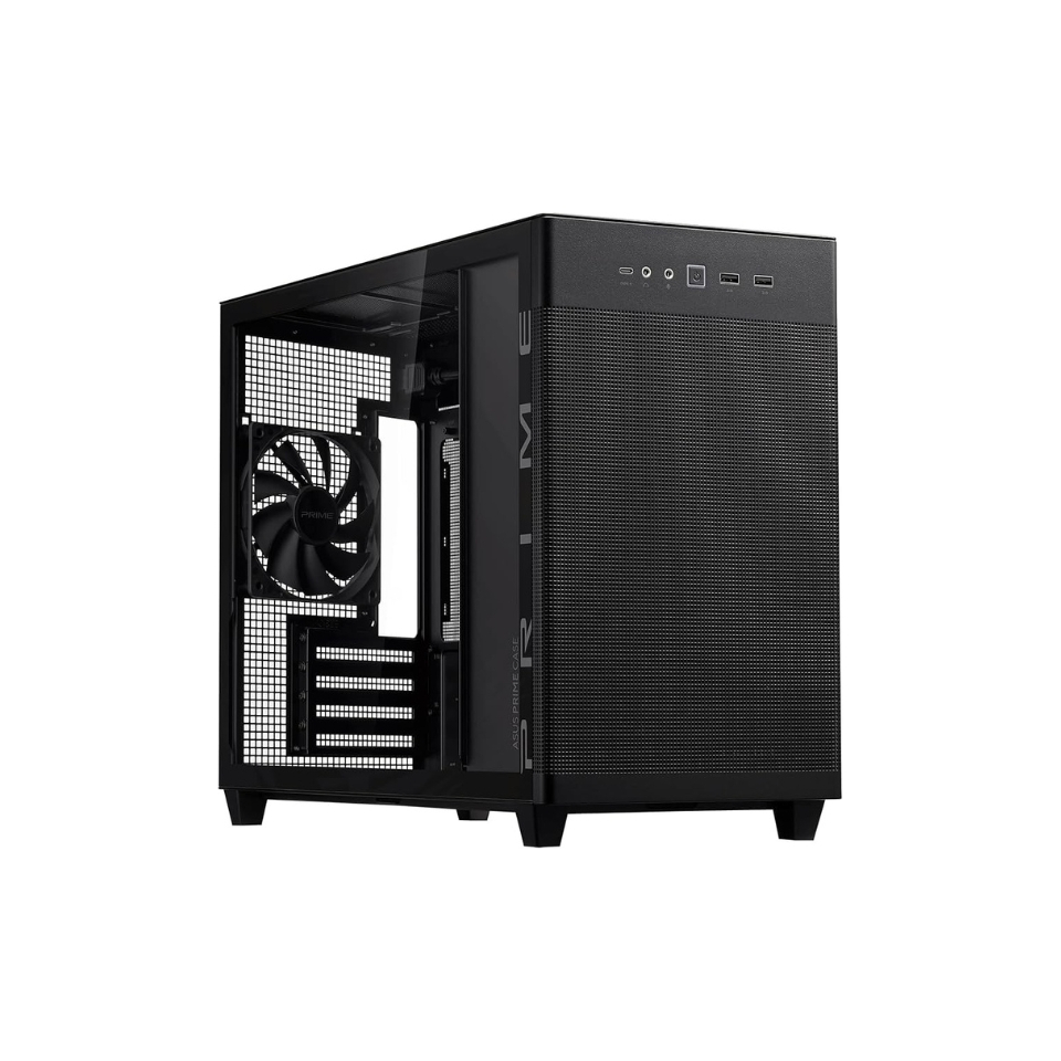 Gabinete Micro ATX ASUS Prime AP201 Preto - SEM FONTE (2U3/1U3C/HDA/VT/FF/1F)