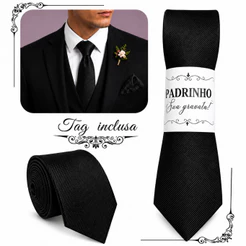 Gravatas preta Slim Para Padrinhos e Casamento (04 a 20 )