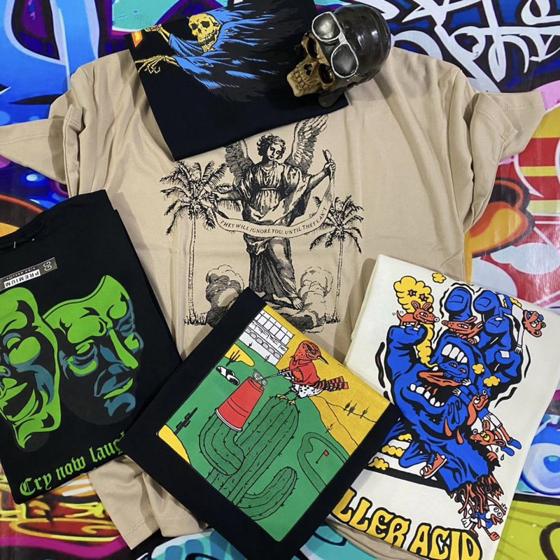 KIT 3 Camisetas Masculinas - Diversas Estampas - 100% Algodão (Escolha as estampas no chat)