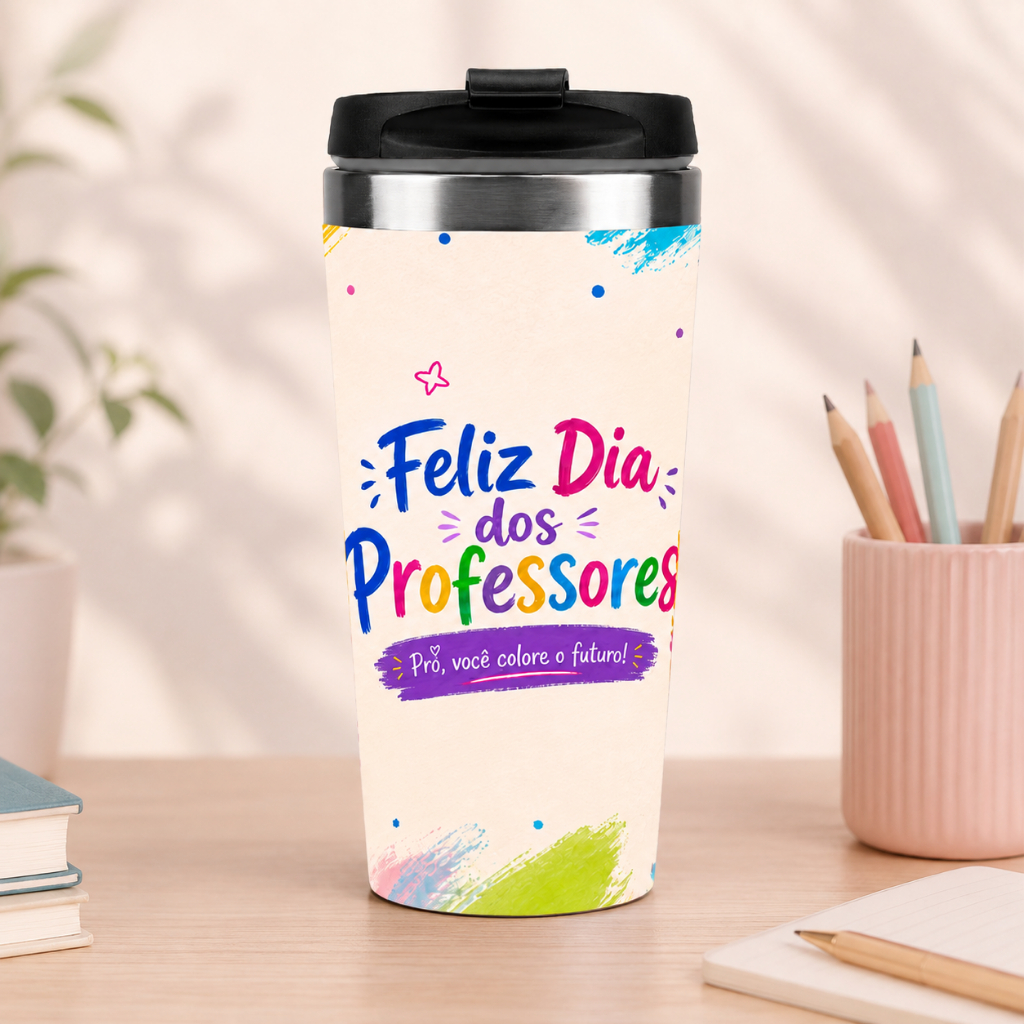 Coleção Dia dos Professores | Copo Térmico Personalizado com Nome ou Sem Nome | Presente para Professor — imagem 2 de 2