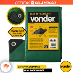 Lona Polietileno Verde Vonder 150 Micra Impermeável Com Ilhós – Diversos Tamanhos