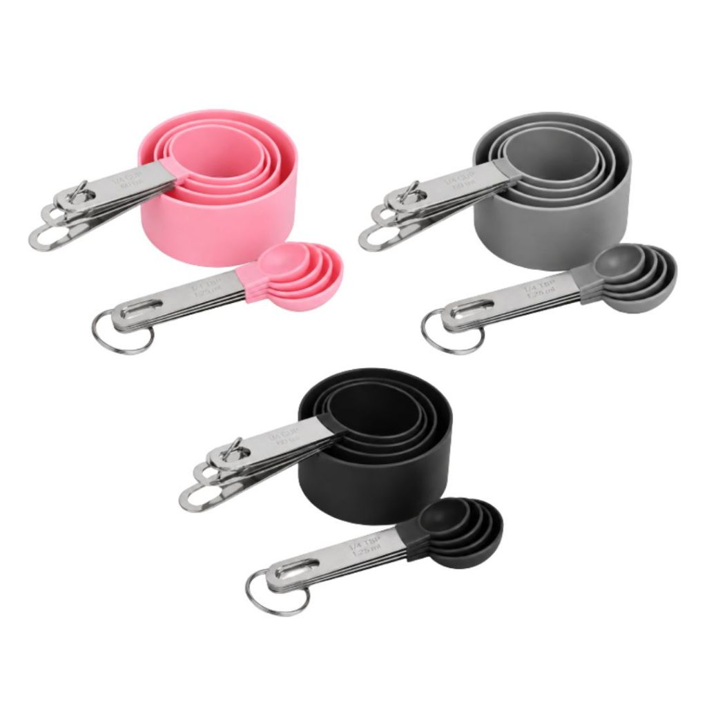 Conjunto Jogo Medidor Colher Xícara Culinário 8 Peças Kit Medidor de Cozinha