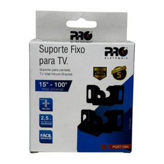 Suporte de TV Fixo Universal Proeletronic  PQST-1584 15 a 100 Polegadas Suporta até 120kg