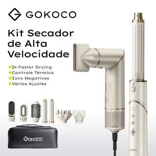 GOKOCO Escova Secadora 7 Em 1 GD032 Conjunto De Secador De Cabelo Multifuncional De Alta Velocidade  Para Alisar Enrolar
