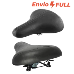 Selim Banco Barra Circular Preto Bike Monark Largo 2 Molas Bicicleta