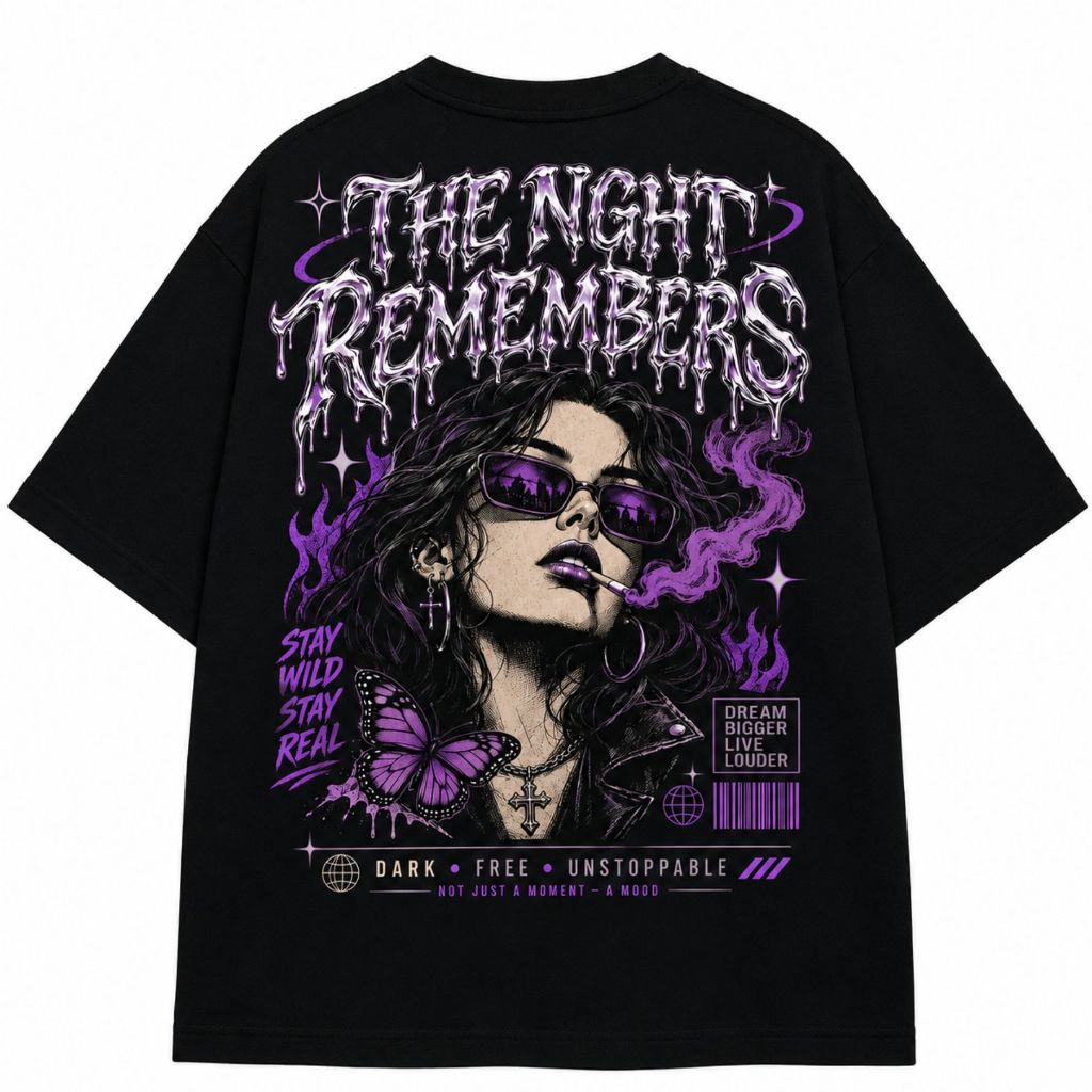 Camiseta Unissex Oversized Streetwear Estampada Gótica Dark Borboleta Premium