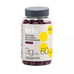 Briv Creatina Monoidratada em Gummies 60 Gomas Suplementação Prática e Refrescante para Sua Rotina de Treinos