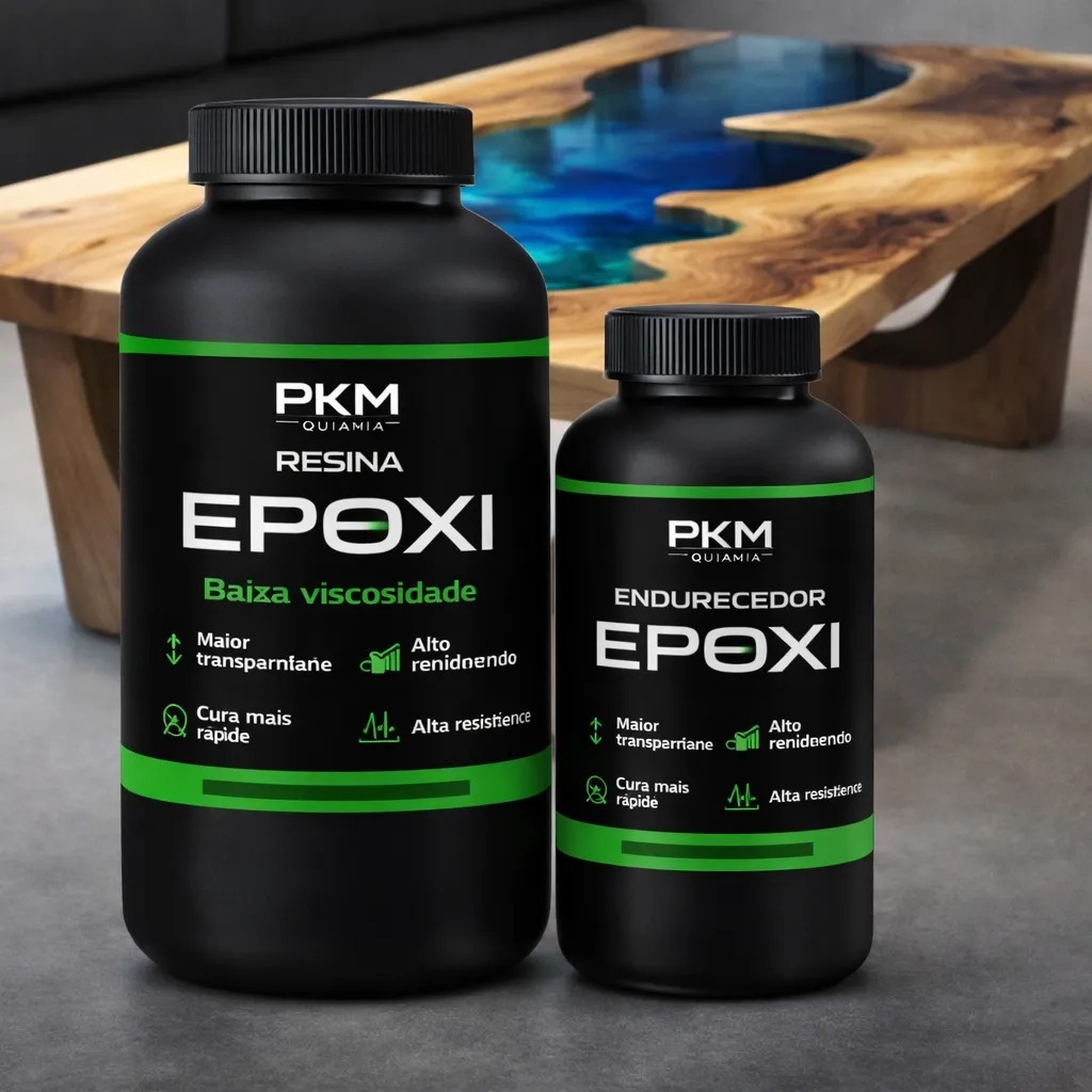 Resina Epóxi Baixa Viscosidade Kit 1kg Transparente Secagem Rápida e Fácil Artesanato Madeira Pisos