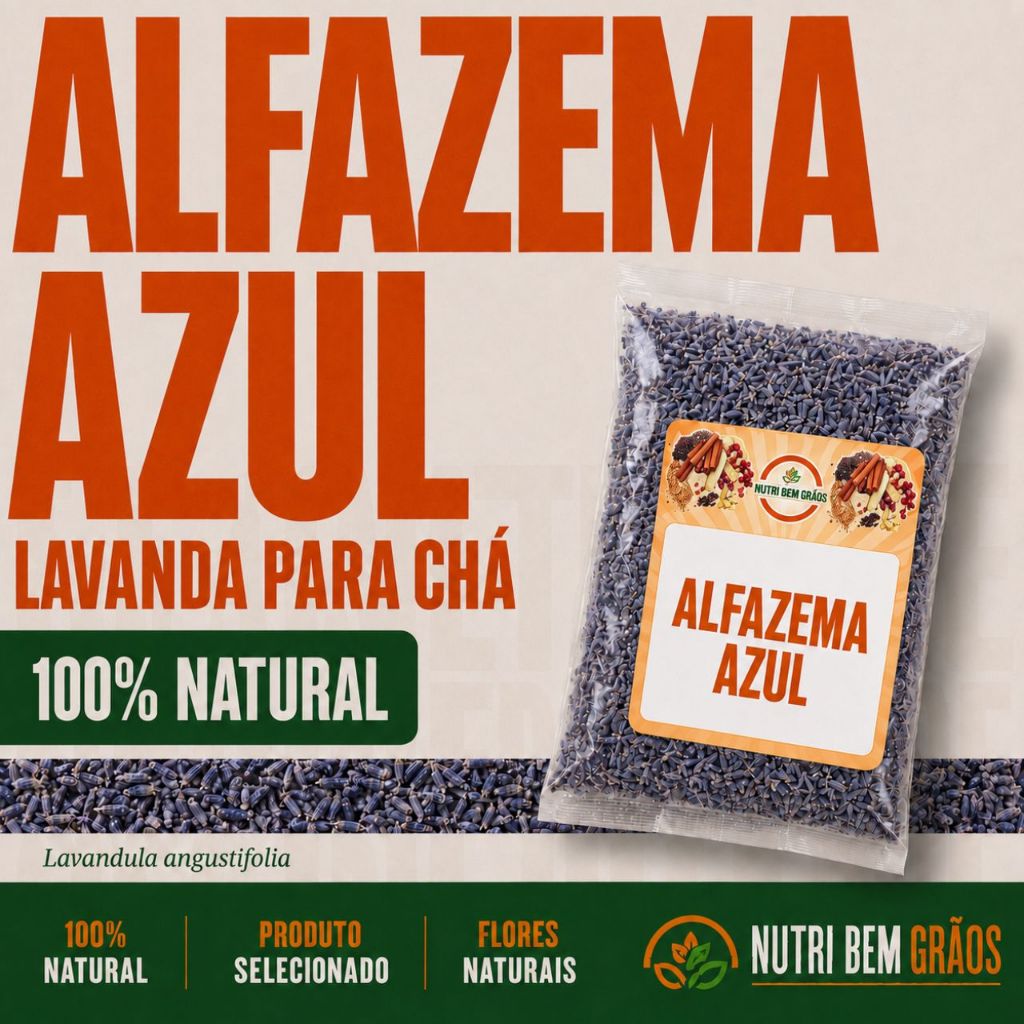 Lavanda Alfazema Azul para Infusão | Flores Secas | Lavandula angustifolia