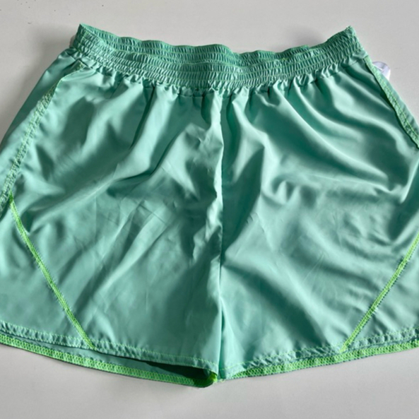 Short Tectel Feminino Verde Água Decorado com Elástico no Cós Confortável Treino Academia Corrida